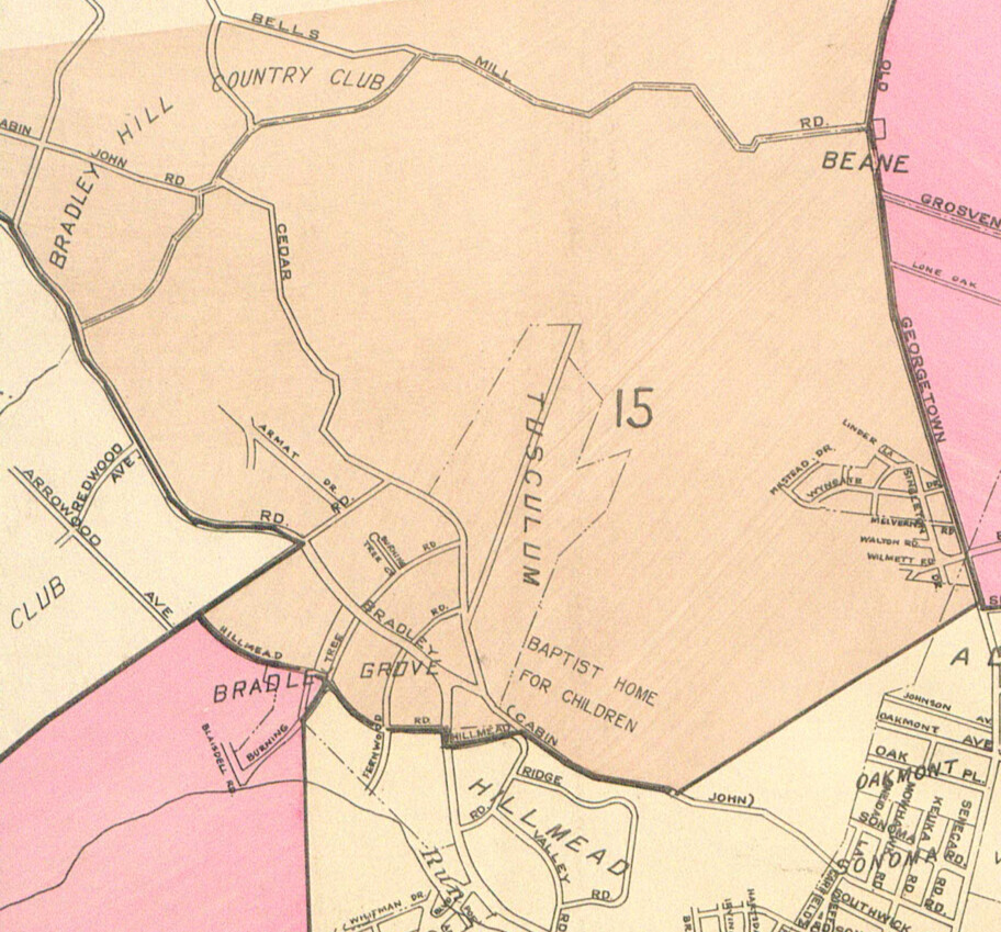 1941 Atlas of Montgomery County detail showing Wyngate area before development