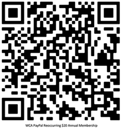 QR code for WCA PayPal recurring $20 annual membership